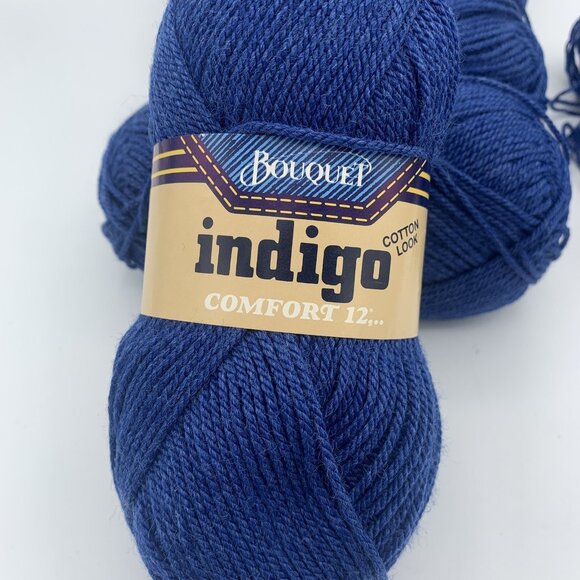 Bouquet Indigo Comfort Yarn Dark Blue  100% Acrylic 5 50g Skeins + - Picture 2 of 5